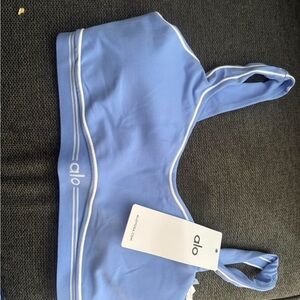 ALO Yoga Light Blue Leggings SET matching BRA